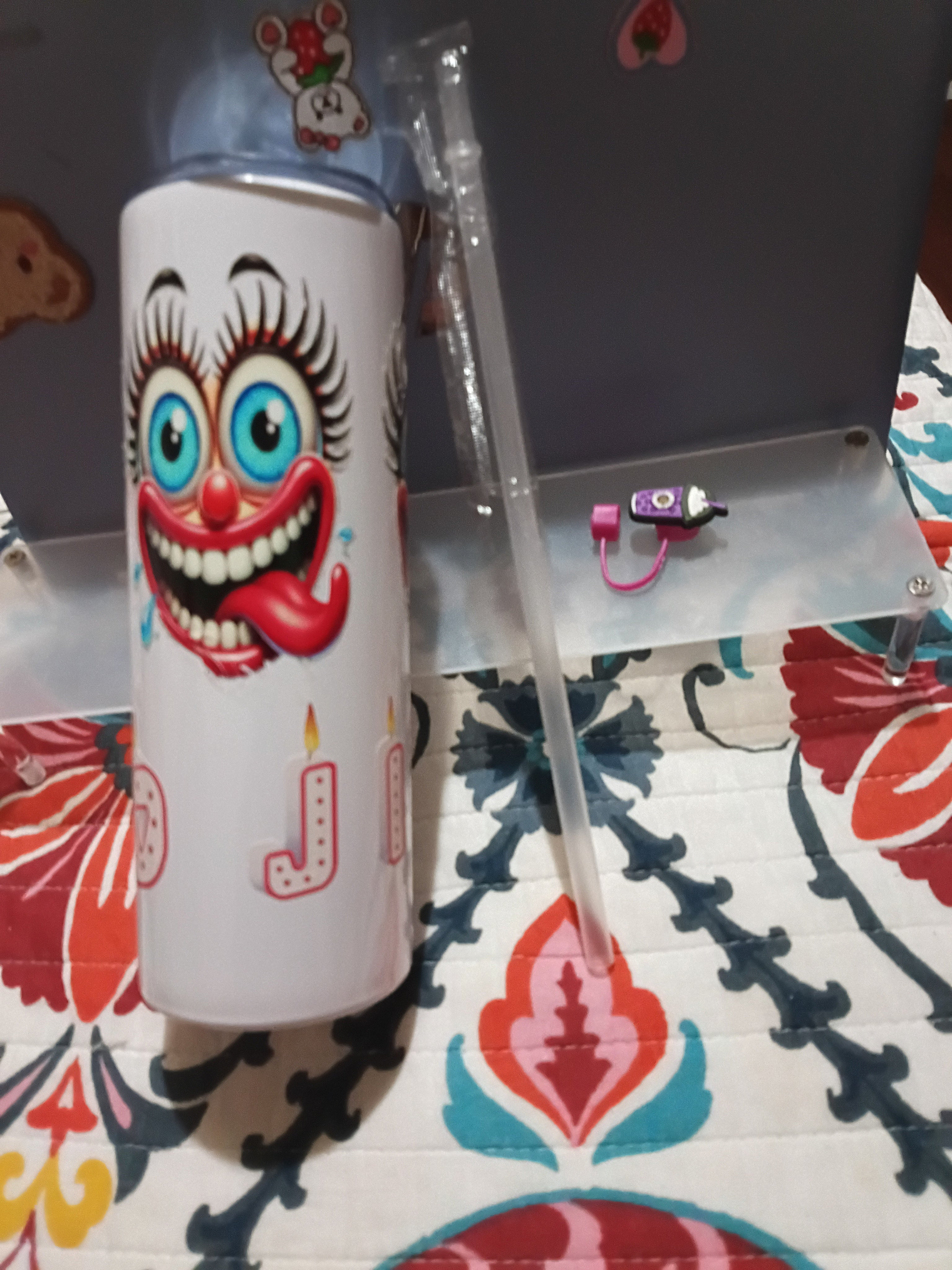 Scarey smiley face cup