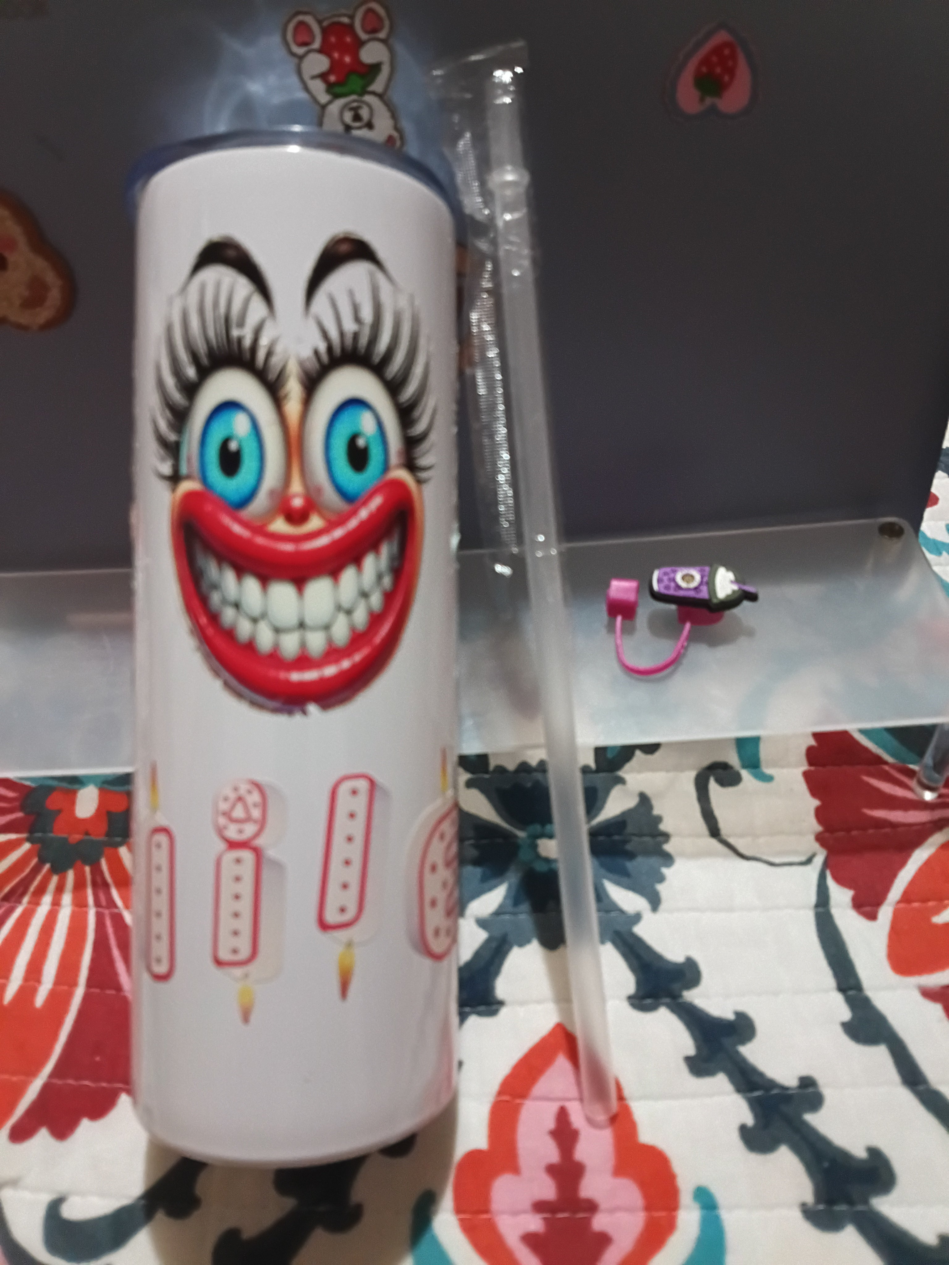 Scarey smiley face cup